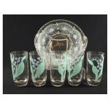 Lily of the Valley High Ball Glasses w Dessert Pla