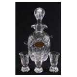 Cut Crystal Decanter w Shot Glasses