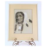 Walter Whytock Pastel Native Portrait Signed Art
