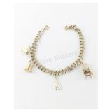 VTG 10 K Yellow Gold Link Bracelet w Charms