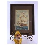 A. Chidley Litho Print w Ceramic Sailor Head