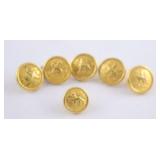 6 CDN Gen Service Buttons Gilt Military Uniform