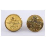 1- WWI & 1- WWII Royal Canadian Air Force Buttons
