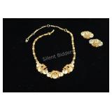 SHERMAN - VTG  Necklace & Clip-On Earring Set