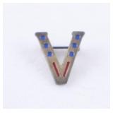 WWII Sterling V For Victory Pin 1945