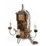 Mission Style 4 Arm Hanging Lantern Chandelier
