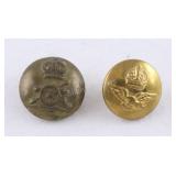 WWI Br Army Artillery Button & WWIl AF Button