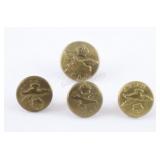 4 WWII Royal Canadian Air Force Uniform Buttons