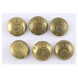 6 WWII Canada Armed Forces General Service Buttons