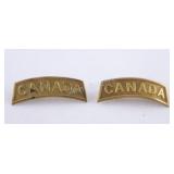 Pair Of WWI Canadian Shoulder Titles