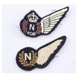 2 WWII CDN Air Force Navigator Half Wing Brevet