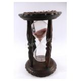 12" LARGE Carved Wood Hour Glass