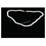 Single Strand Knotted Pearl Necklace
