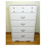 Traditional White High Boy Dresser w Ceramic Pulls