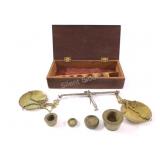 Antique Balance Scales with a Wooden Case