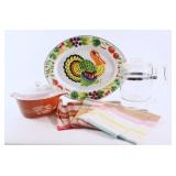 Glass Pyrex Coffee Pot, Wheat Casserole Dish,