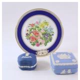 Wedgwood Jasperware Containers w Doulton Plate