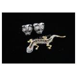 REJA Rhinestone Clip-On Earrings & Salamander