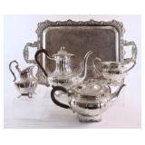 Silverplate Tea & Coffee Service Set  w Tray