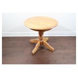 Natural Oak Finish Pedestal Accent Side/ End Table