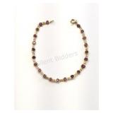 18K Yellow Gold & Rubies Link Bracelet