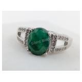 $3,666 Appraisal - 3 ct Cert. Silver Emerald Gemst