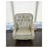 La-Z-Boy Tufted Leather Plush Accent Chair