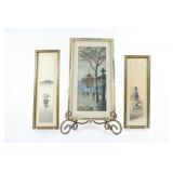 Japanesse Scenes "Tanzaku" & Hiroaki Woodblock Art