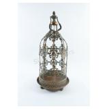 Ornate Bronze Tone Caged Candle Holder