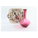 VTG Murano Cranberry Decanter, Mason