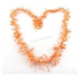 Natural Orange / Salmon Branch Coral Necklace
