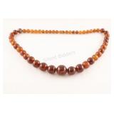 Antique Baltic  Graduated Amber Bead Necklace