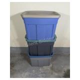 Collection of 3 Medium Plastic Storage Totes