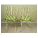 Pair of Wrought Iron Patio Chairs w Original Cover