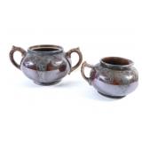 Bourne Denby Silver Overlay Creamer & Sugar Bowl
