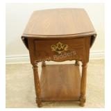 Oak Natural Honey Brown Drop Leaf Side Table(1-2)