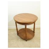 Oak Natural Honey Brown Tier Side Round Table