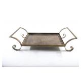 Metal Footed Bronze Finish Serving Tray