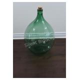 Hand Blown Large Green Glass  Demijohn 26"