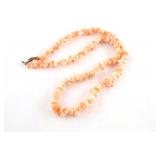 VTG Pink & White Coral Chip Necklace