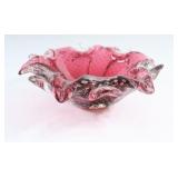 VTG Murano Art Glass Bowl w Bullicante Bubbles