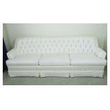 Traditional Style Textured Off White Brocade Sofa