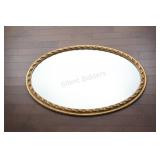 Oval Wood Carved Ornate Gold Frame Mirror