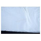 KING Two Tone White Striped Duvet Button Cover