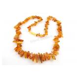 Baltic Amber Natural Chip Bead Necklace.