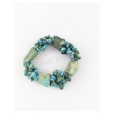Turquoise Nugget Beaded Bracelet on Elastic Cord