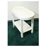 Hand Crafted Wooded Oval Tiered Bar Cart