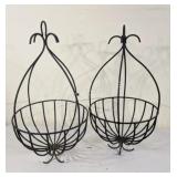 Two Hanging Metal Hanging / Sitting Planters (2-2)