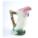 Majolica Ceramic Galah Cockatoo Bird Pitcher Jug