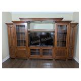 Traditional Cherry Wood Finish Entertainment Centr